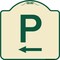 Signmission P Symbol With Left Arrow Heavy-Gauge Aluminum Architectural Sign, 18" x 18", TG-1818-23512 A-DES-TG-1818-23512 - alternate 1